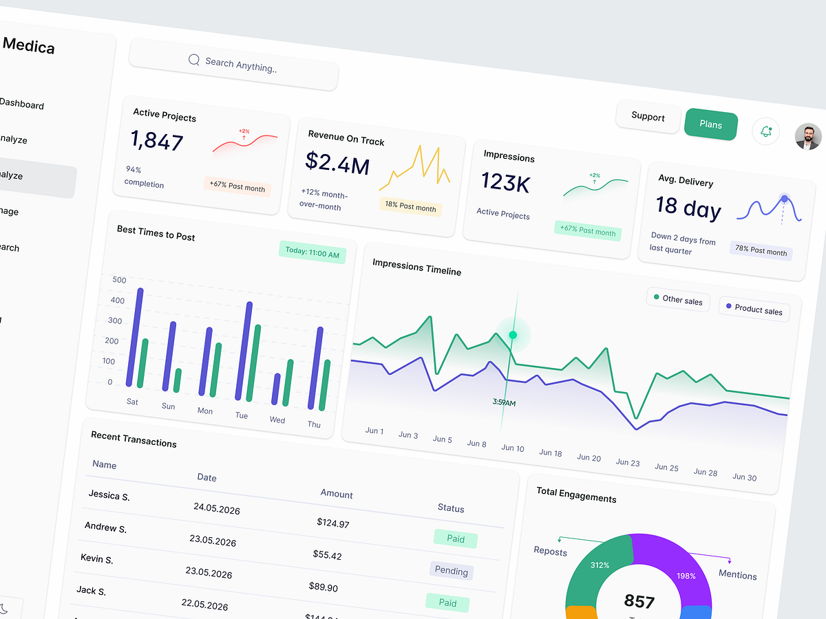 Medica – Data Visualization & Analytics Dashboard. Image 3