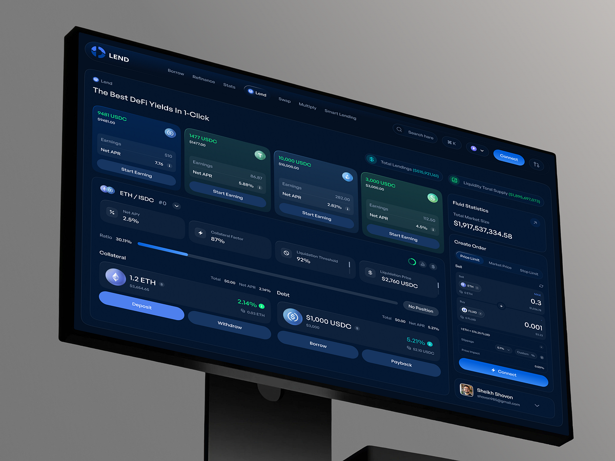 DeFi Yield Aggregator & Token Swap Dashboard. Image 0