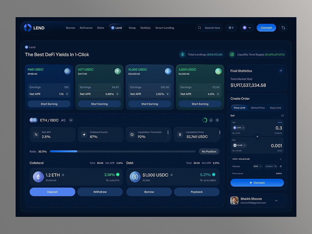 DeFi Yield Aggregator & Token Swap Dashboard. Image 1