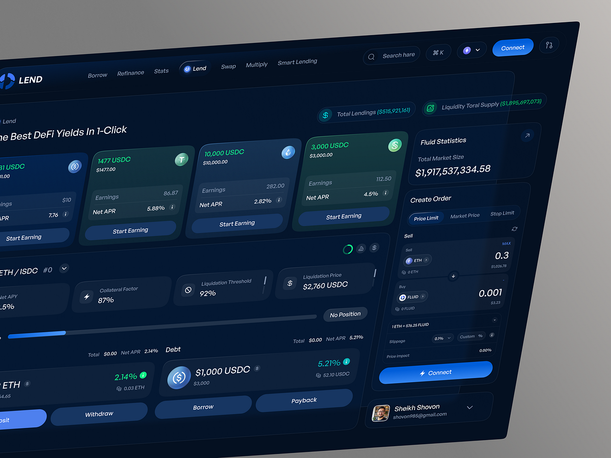 DeFi Yield Aggregator & Token Swap Dashboard. Image 2