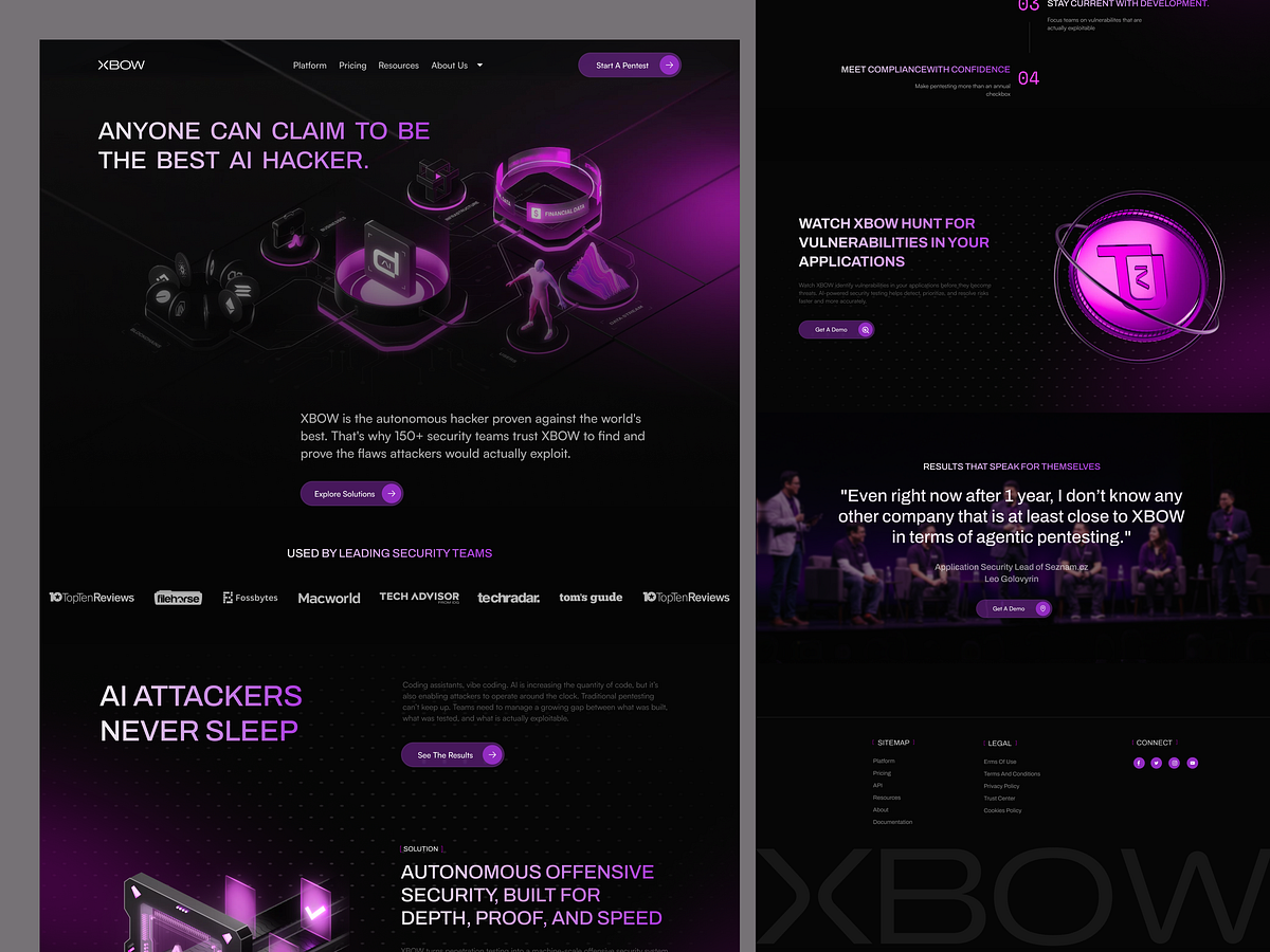 XBOW- Website for security platform personal data with AI