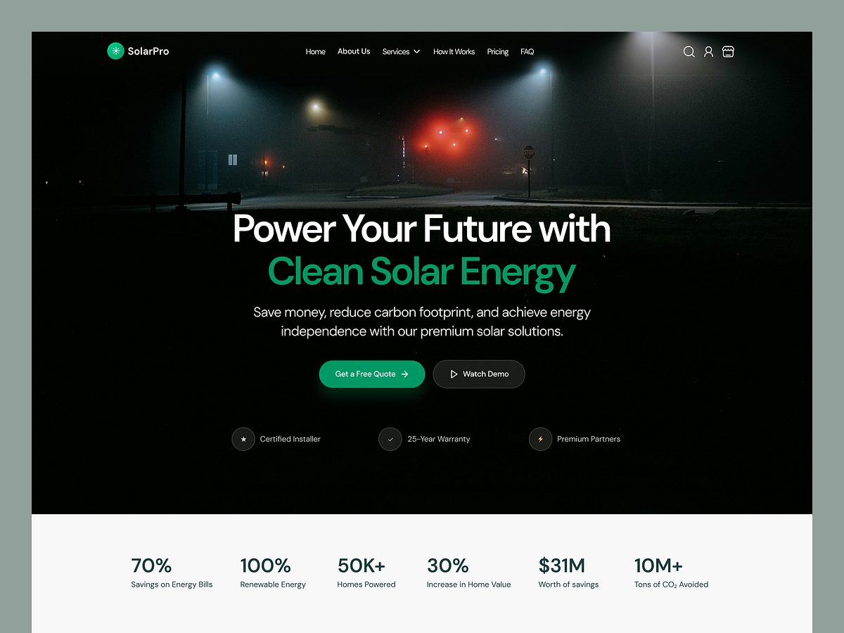 Solar Energy Website Design Image 1