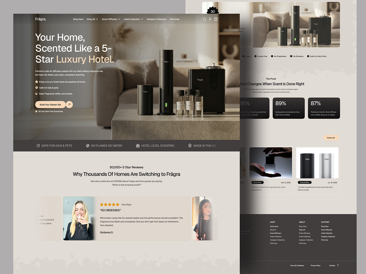 Luxury Fragrance Oil E-commerce Website UI Image 0