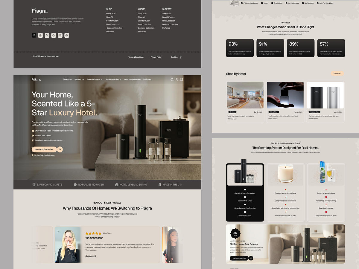 Luxury Fragrance Oil E-commerce Website UI Image 1