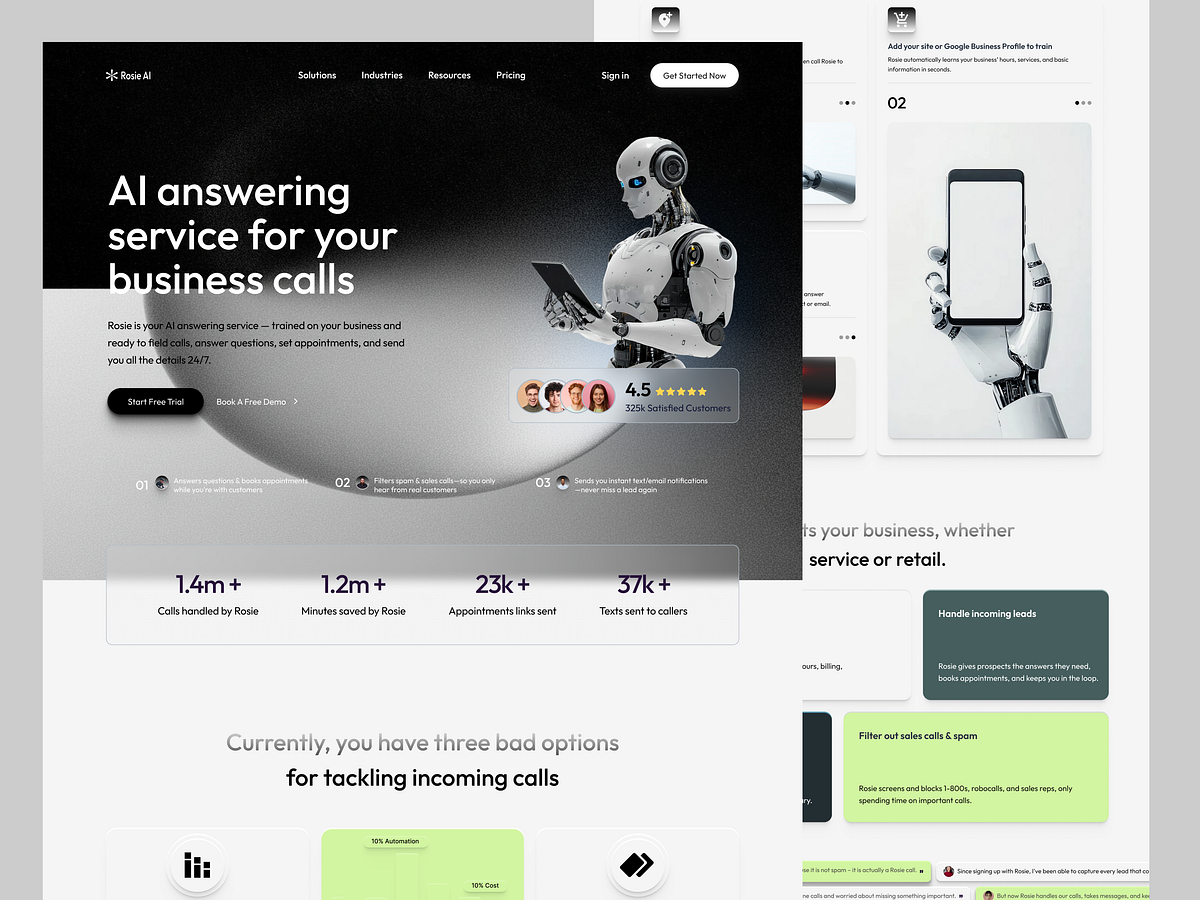 Al-powered call answering service website Image 0