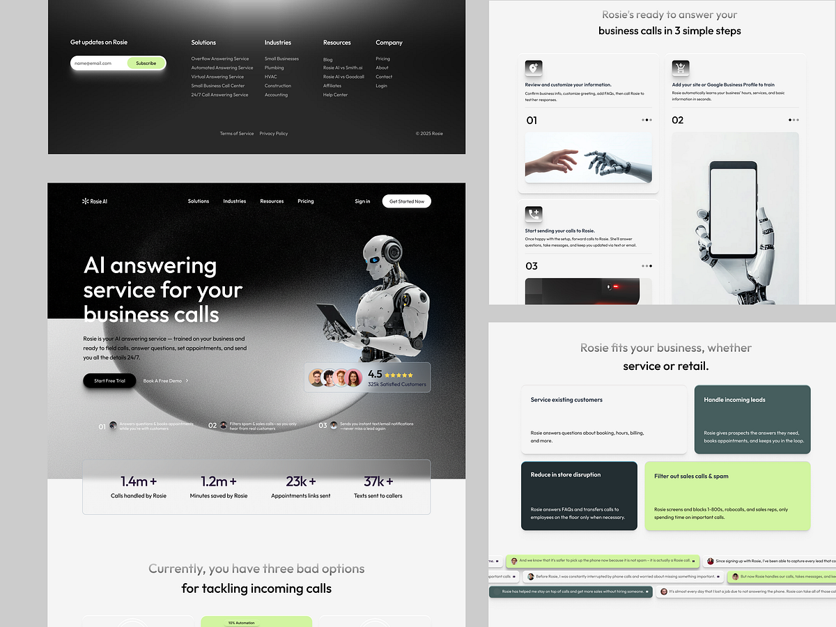 Al-powered call answering service website Image 1