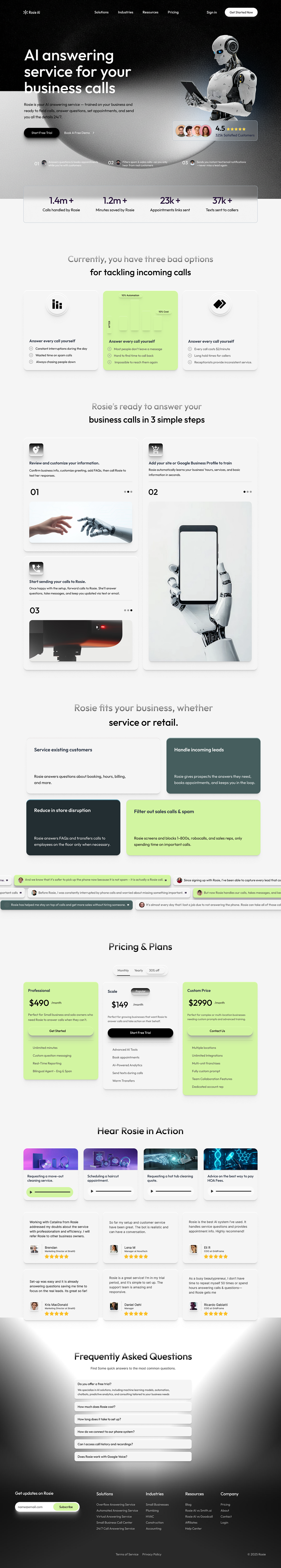 Al-powered call answering service website Image 2