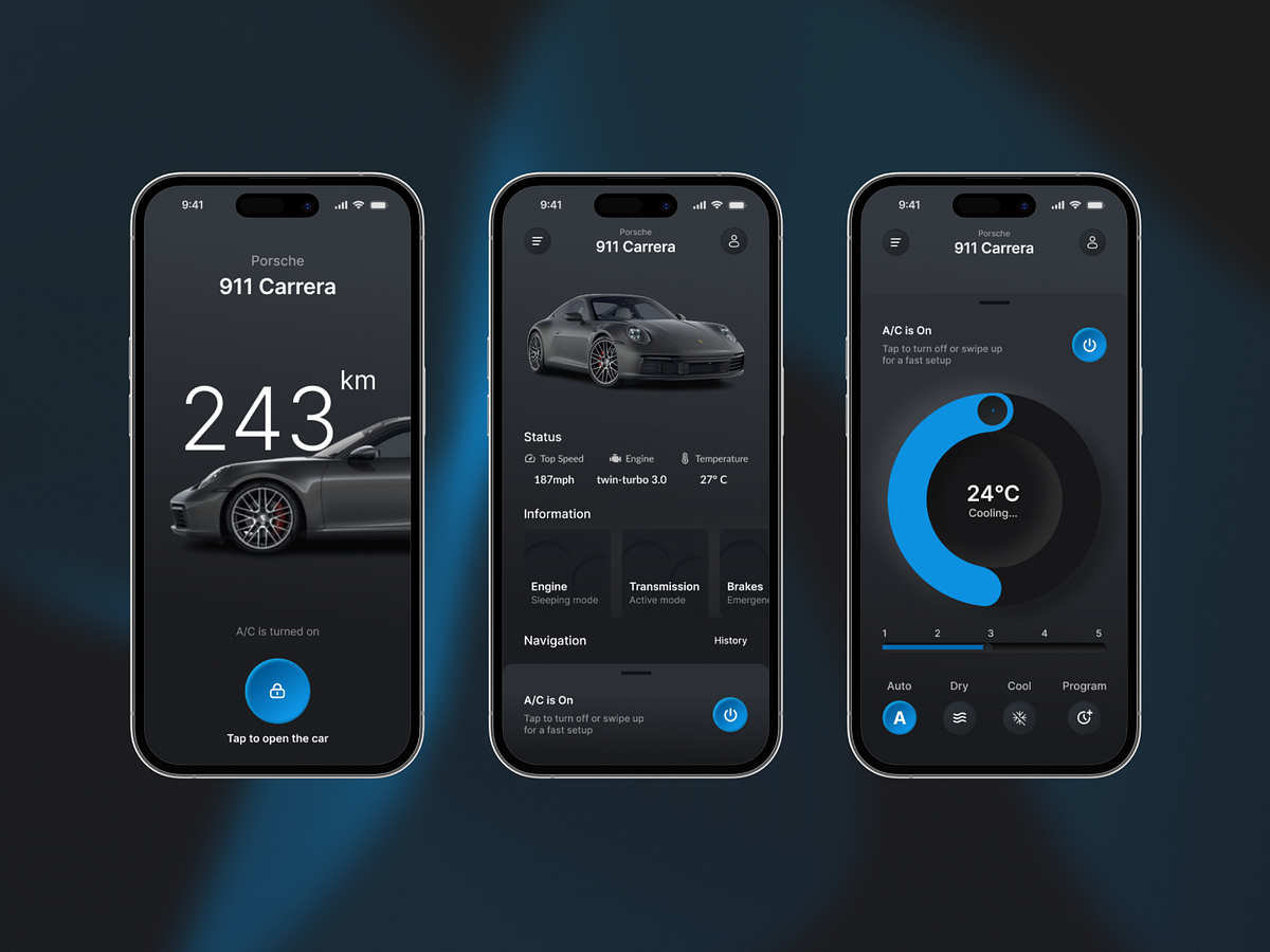 Porsche 911 Carrera Mobile App Concept