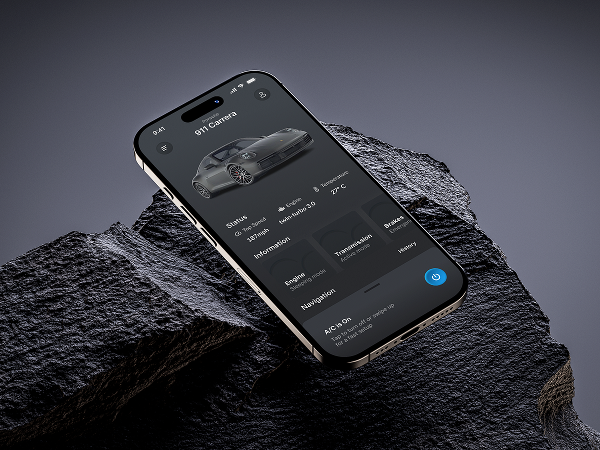Porsche 911 Carrera Mobile App Concept Image 1