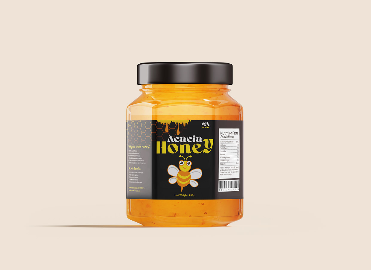 Acacia Honey Jar Packaging Design Image 2