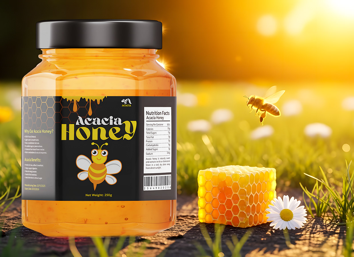 Acacia Honey Jar Packaging Design Image 8