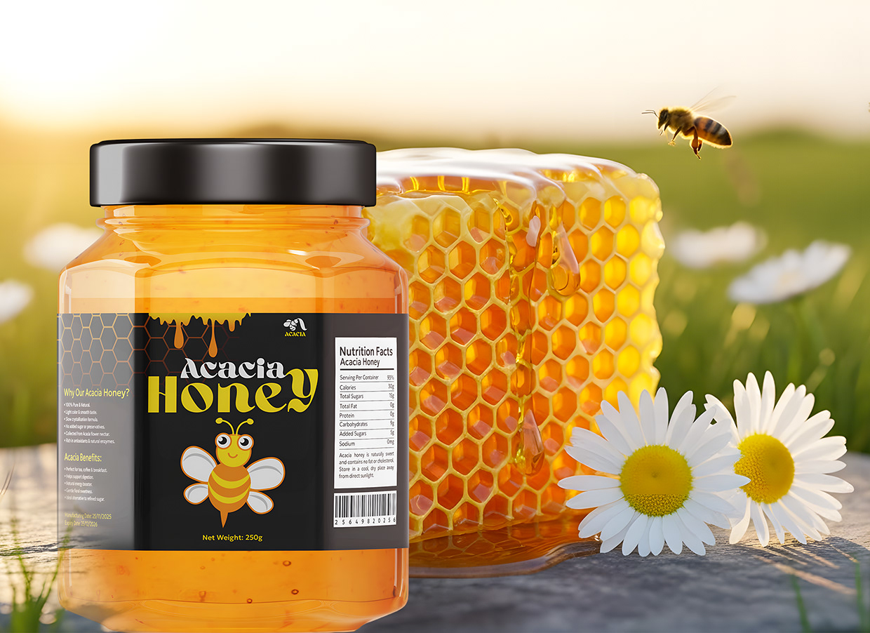 Acacia Honey Jar Packaging Design Image 12
