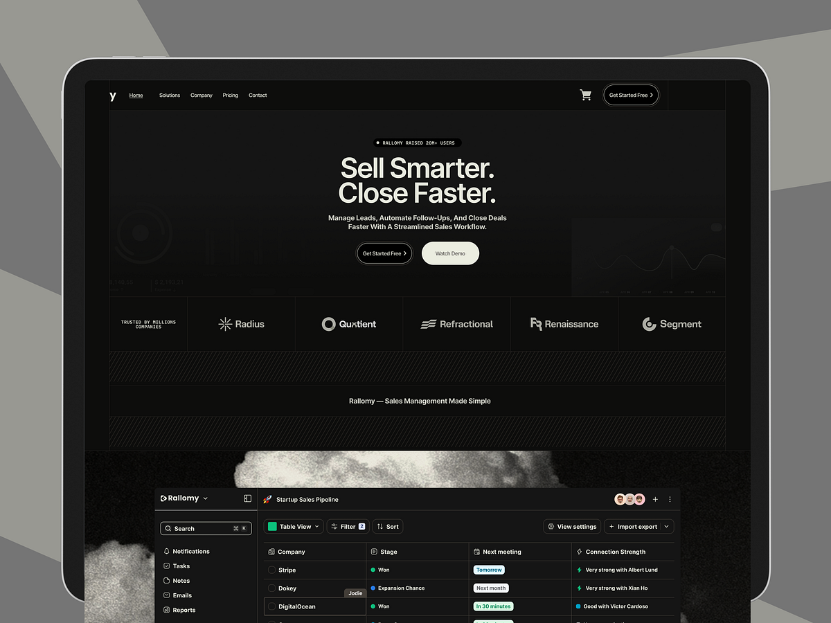 Rallomy - Sales & Marketing SaaS Website Design