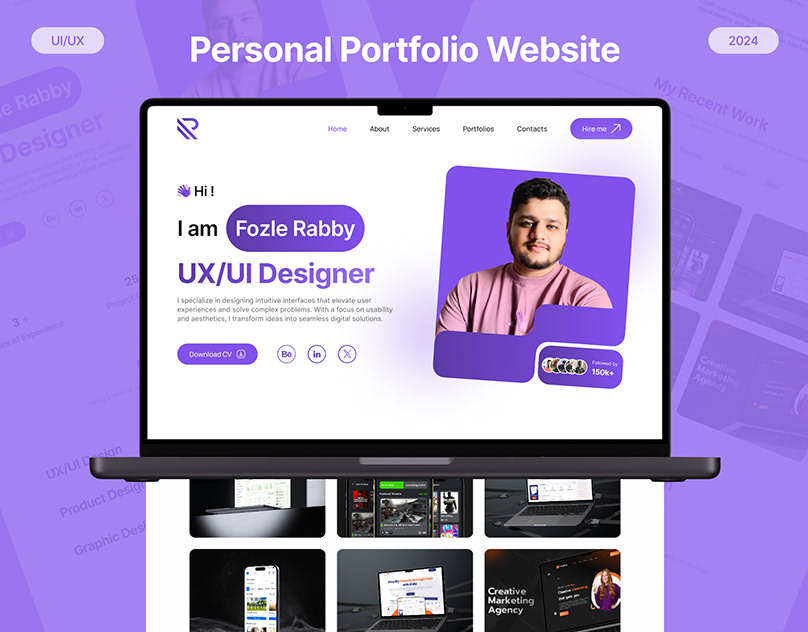 Interactive Personal Portfolio UI Design | UI/UX Design