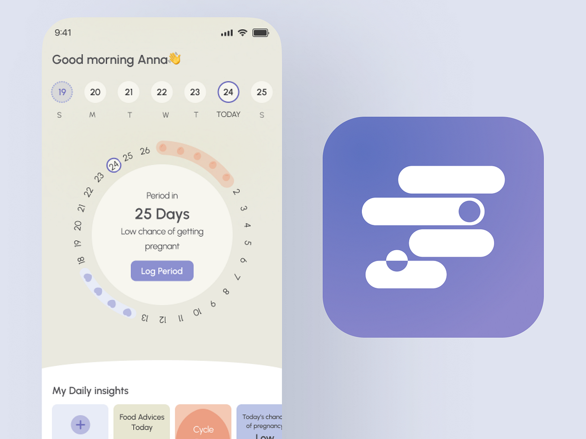 Mobile App UI UX Design | Femtech Wellness IOS Nutrition Tracker Image 0