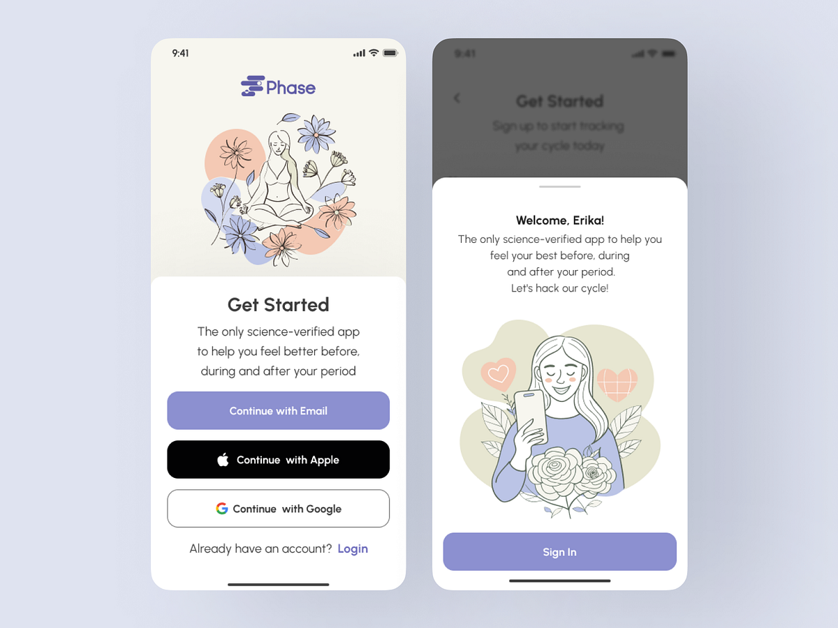 Mobile App UI UX Design | Femtech Wellness IOS Nutrition Tracker Image 1