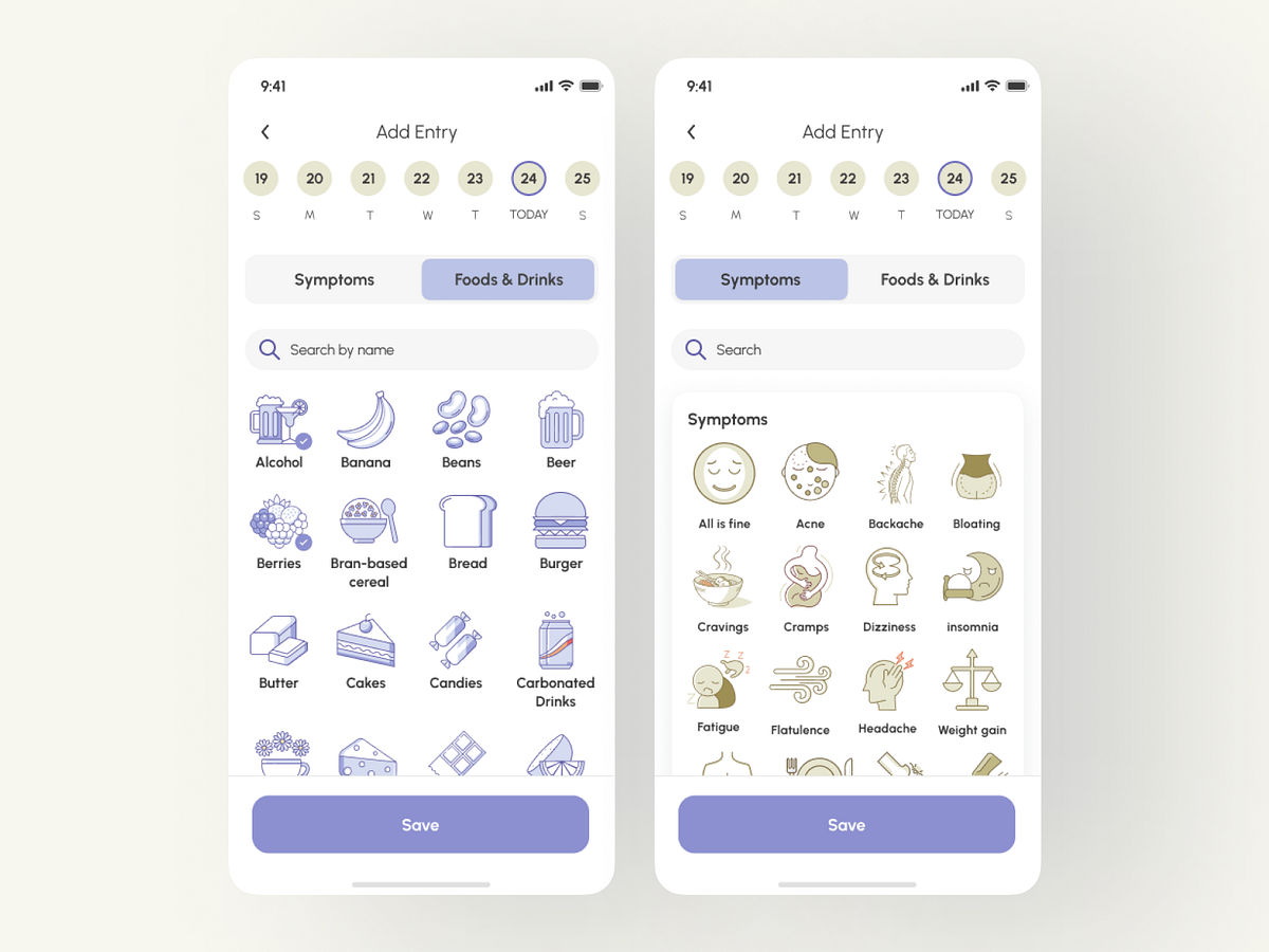 Mobile App UI UX Design | Femtech Wellness IOS Nutrition Tracker Image 3