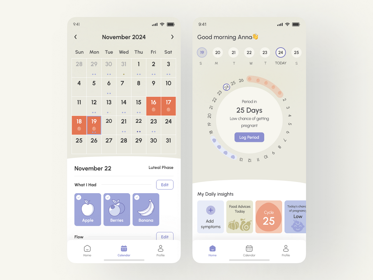Mobile App UI UX Design | Femtech Wellness IOS Nutrition Tracker Image 6