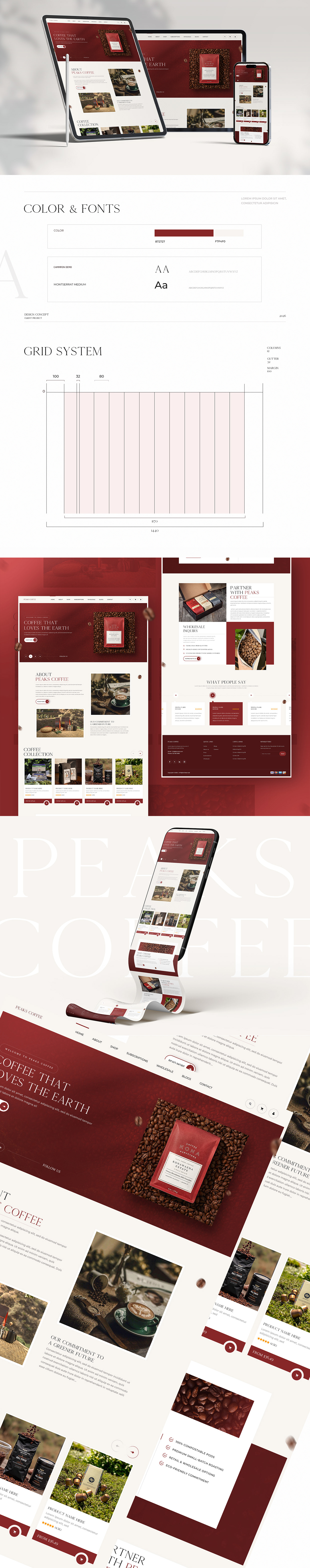 Peaks Coffee – Brand Identity & Sustainable Web Design