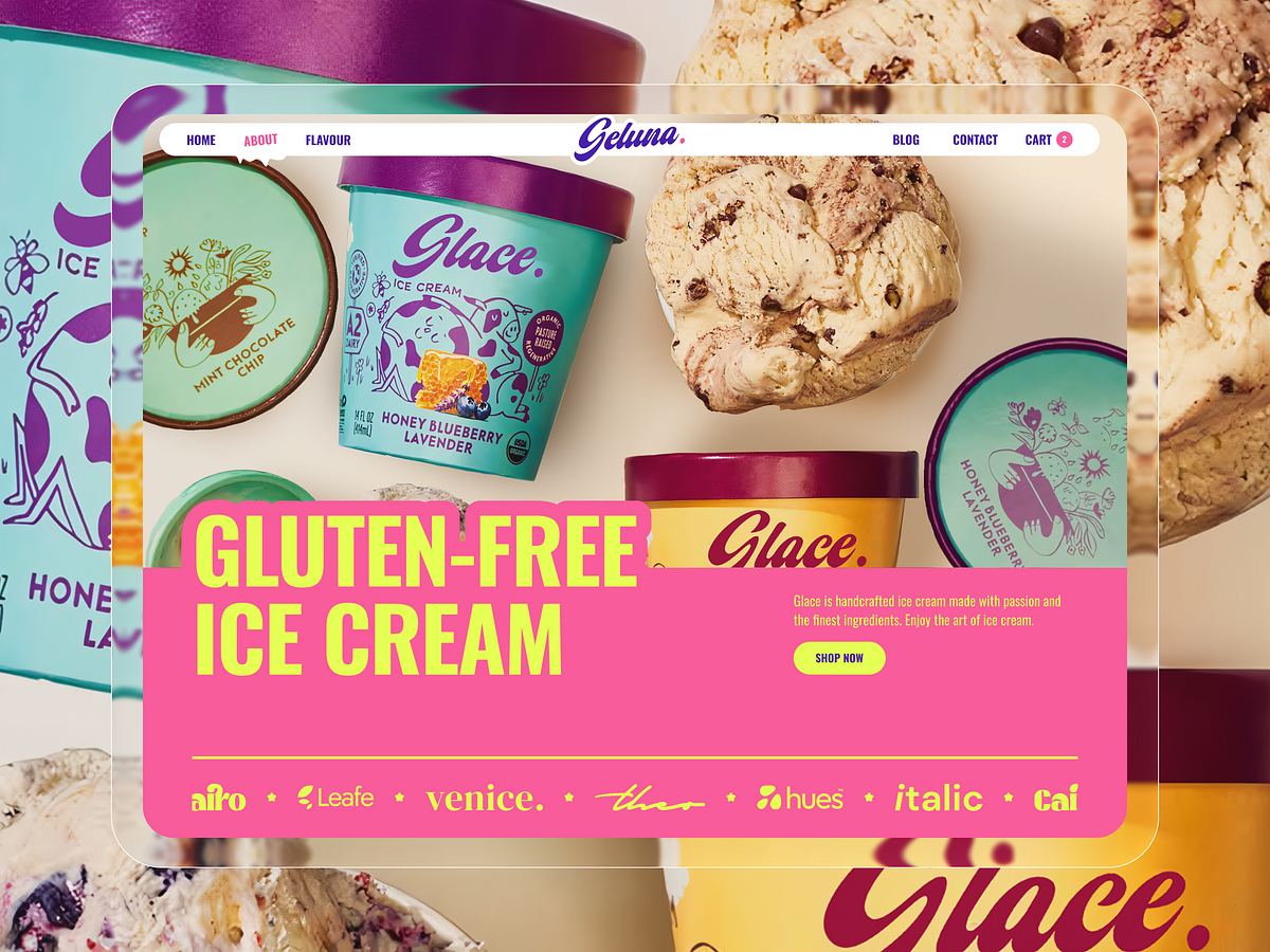 Geluna - Ice Cream Shop Webflow Site Image 1
