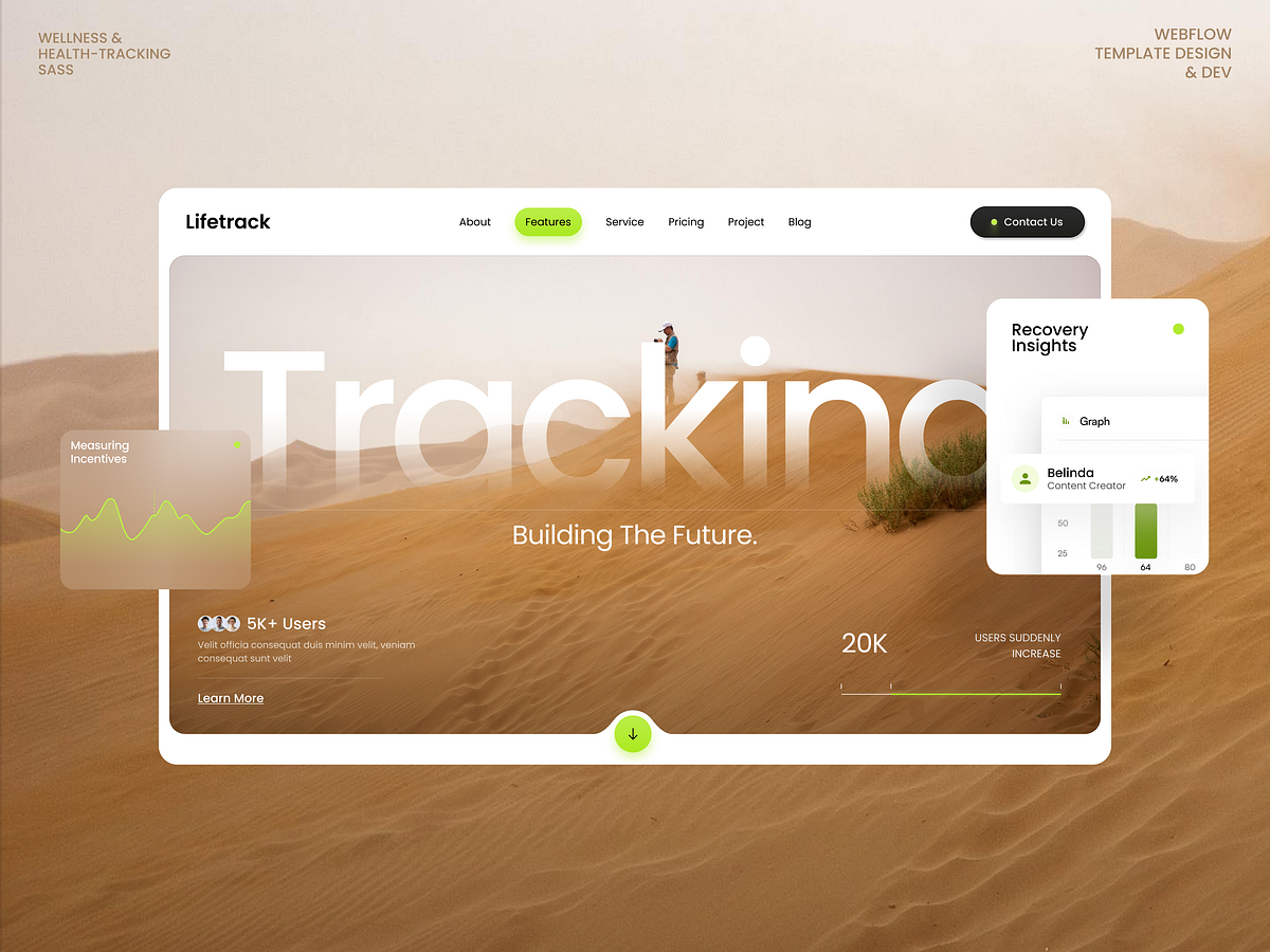 LIFETRACK - Wellness Tracking SASS Webflow Built
