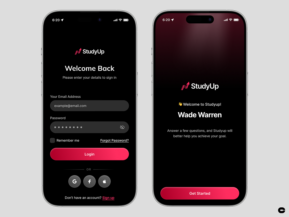 StudyUp — Online Course App UI | Onboarding & Login Flow Image 1