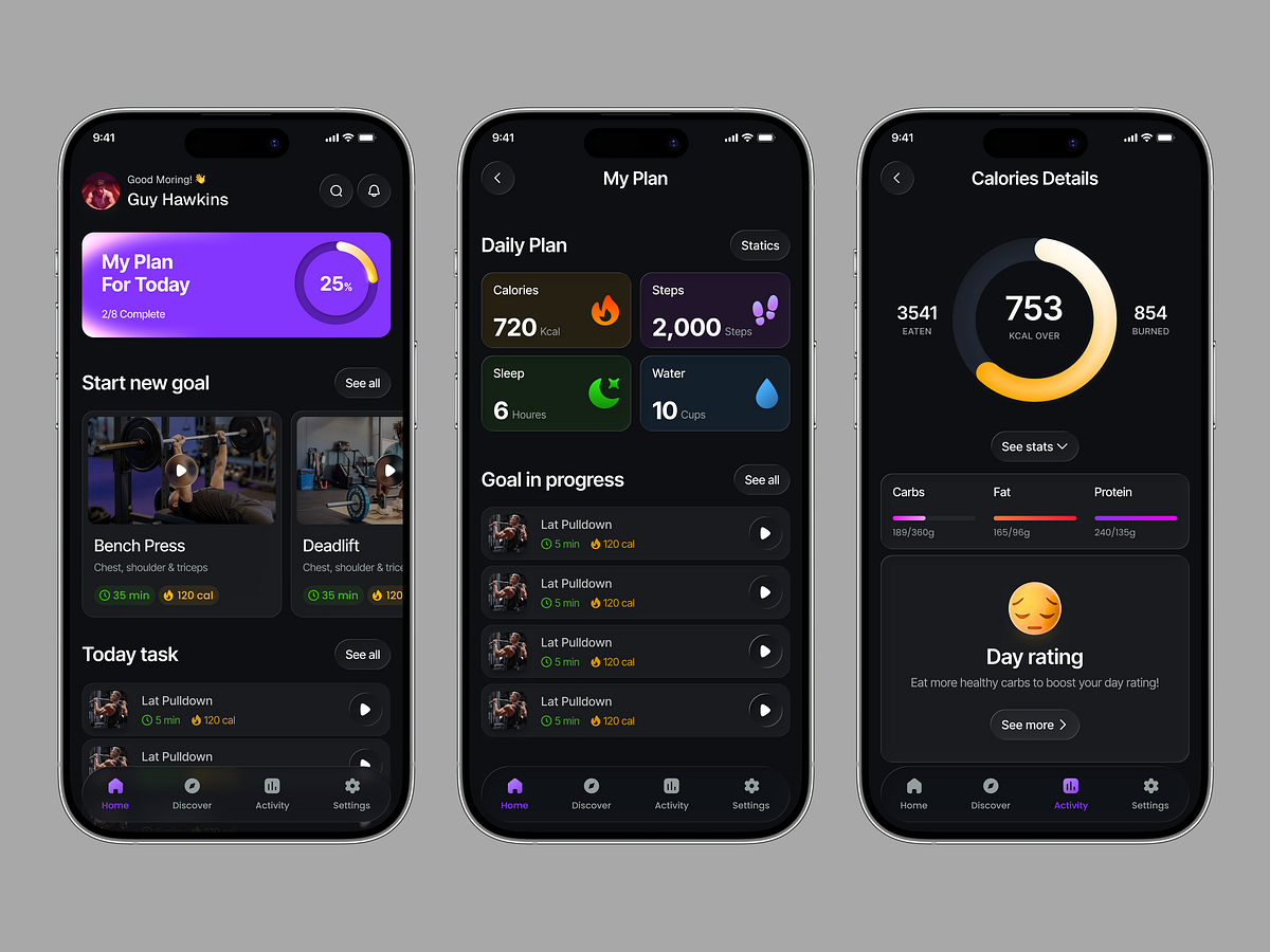 Fitness Tracker App UI
