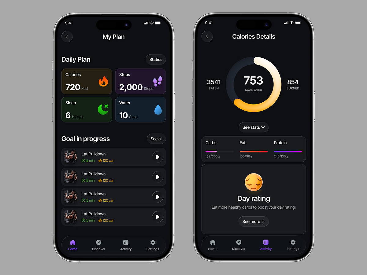 Fitness Tracker App UI Image 1