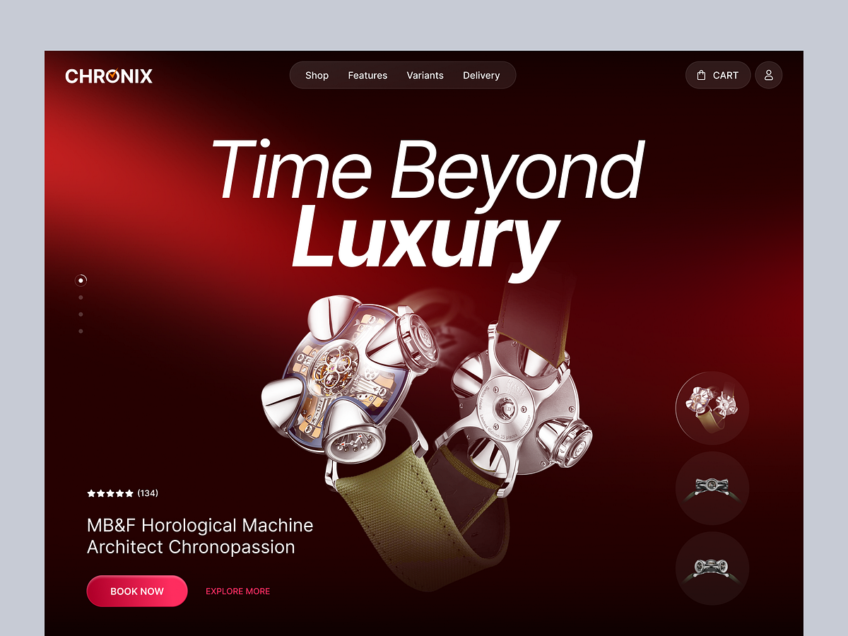 Luxury Watch E-commerce Landing Page UI — Chronix Image 0