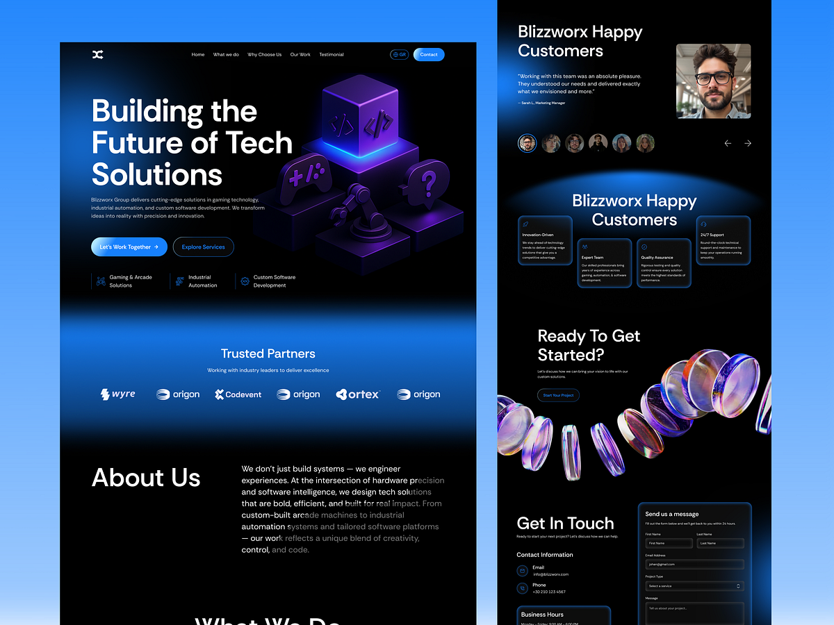 Tech Agency Website UI — SaaS & Product Design Experience
