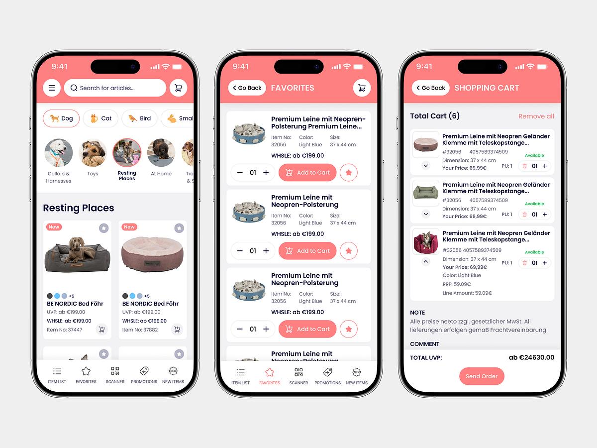 Wholesale eCommerce App UI — B2B Mobile Shopping Experience