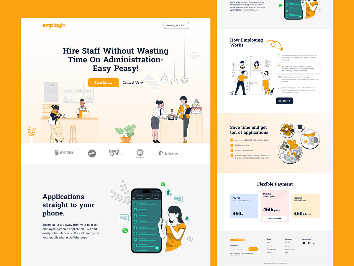 Hiring Platform Landing Page — SaaS Recruitment Website UI