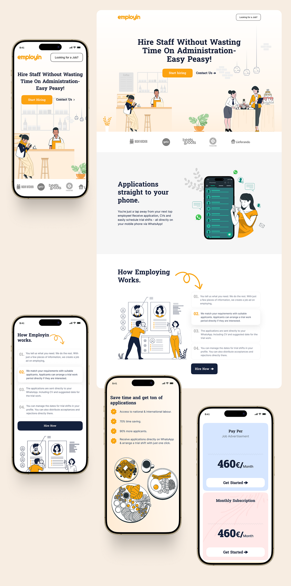 Hiring Platform Landing Page — SaaS Recruitment Website UI Image 0