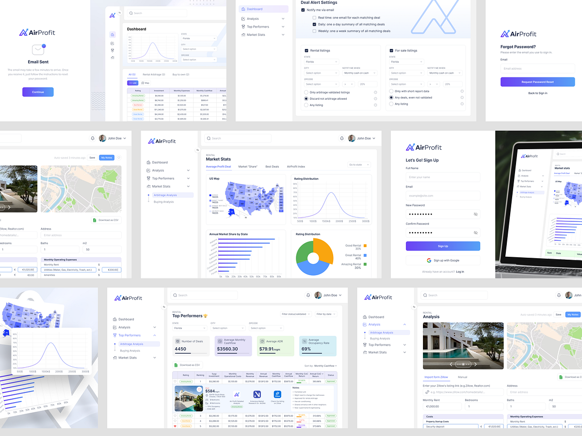 AirProfit Mobile App UI Kit & Analytics Dashboard