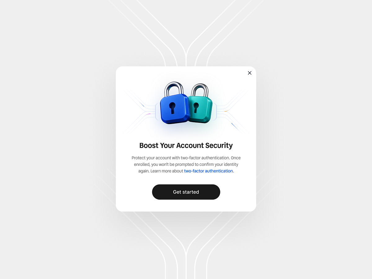 2FA Security Popup Modal UI Design Image 0