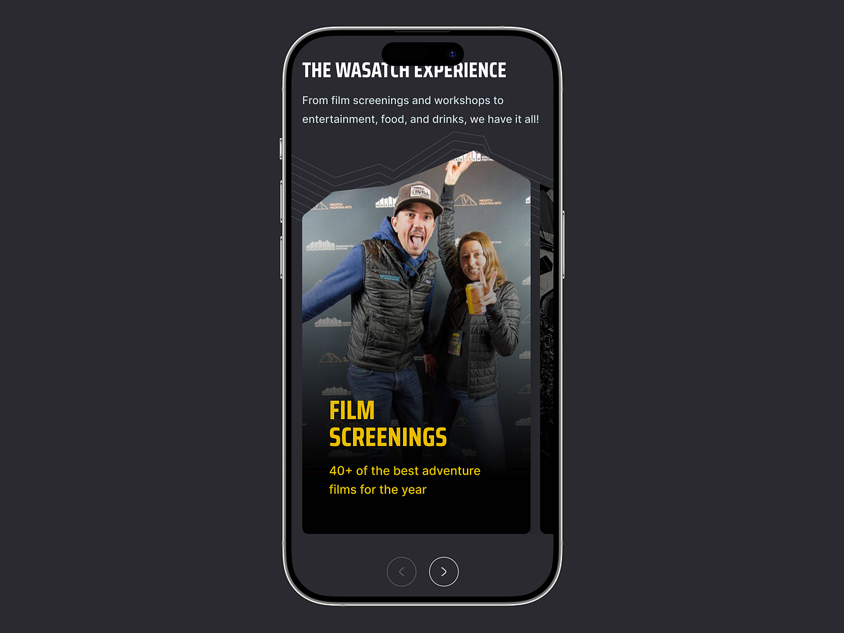 Adventure Film Festival Mobile App UI Experience Image 1