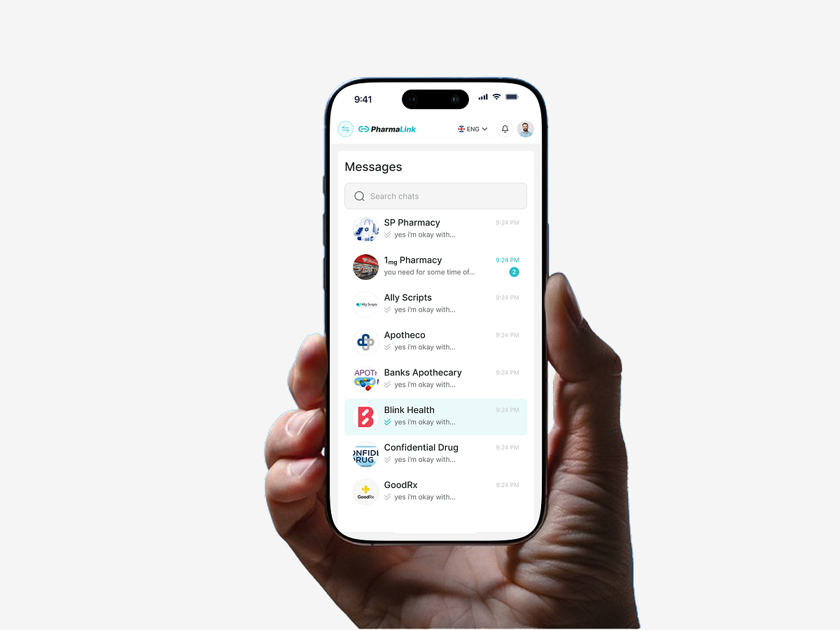 PharmaLink — Mobile Messaging Interface