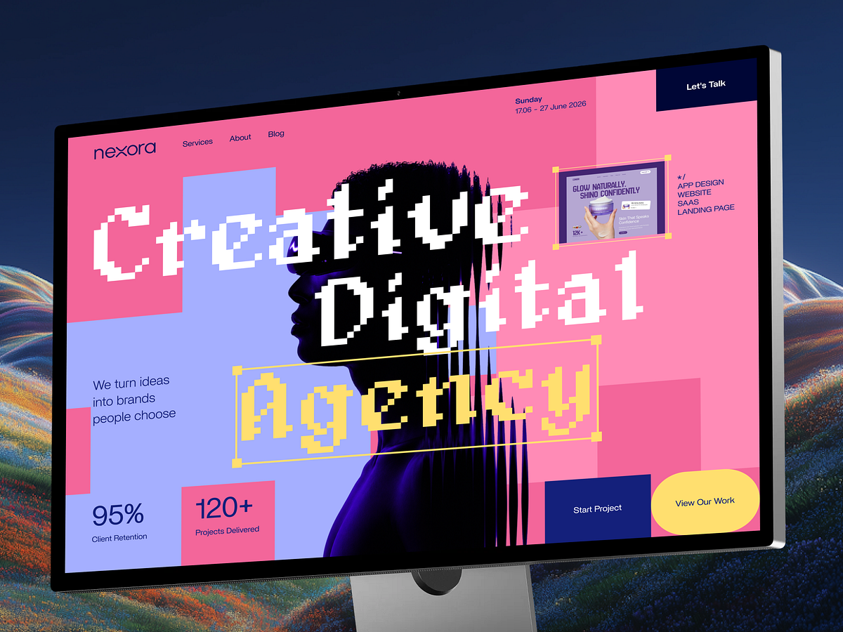 Digital Agency Website Design | Creative Landing Page UI Image 0