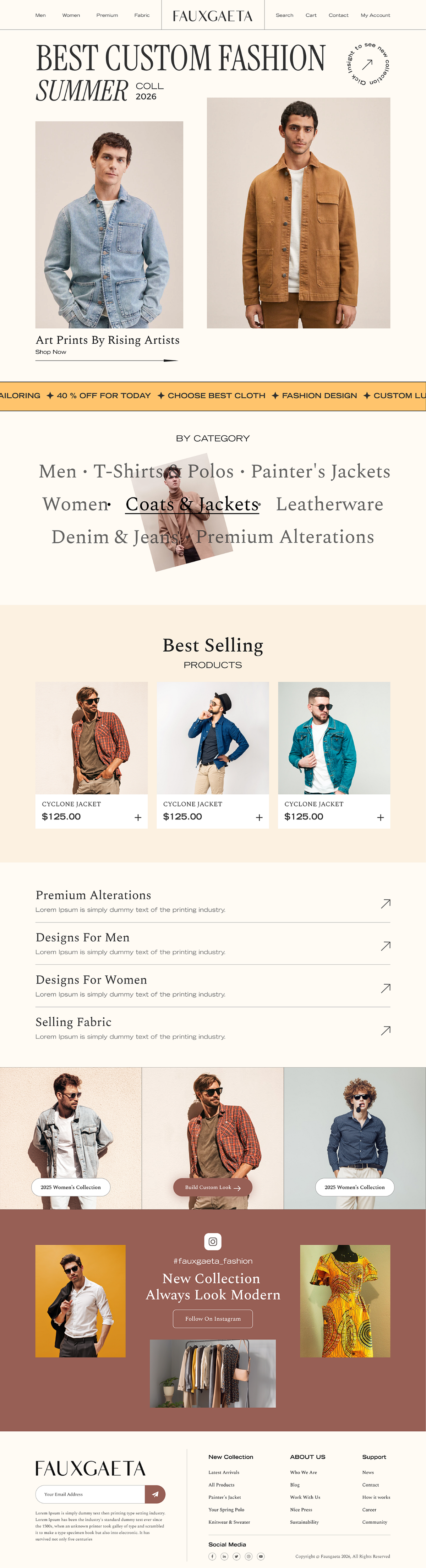 Fauxgaeta - Luxury Fashion eCommerce Website Design Image 0
