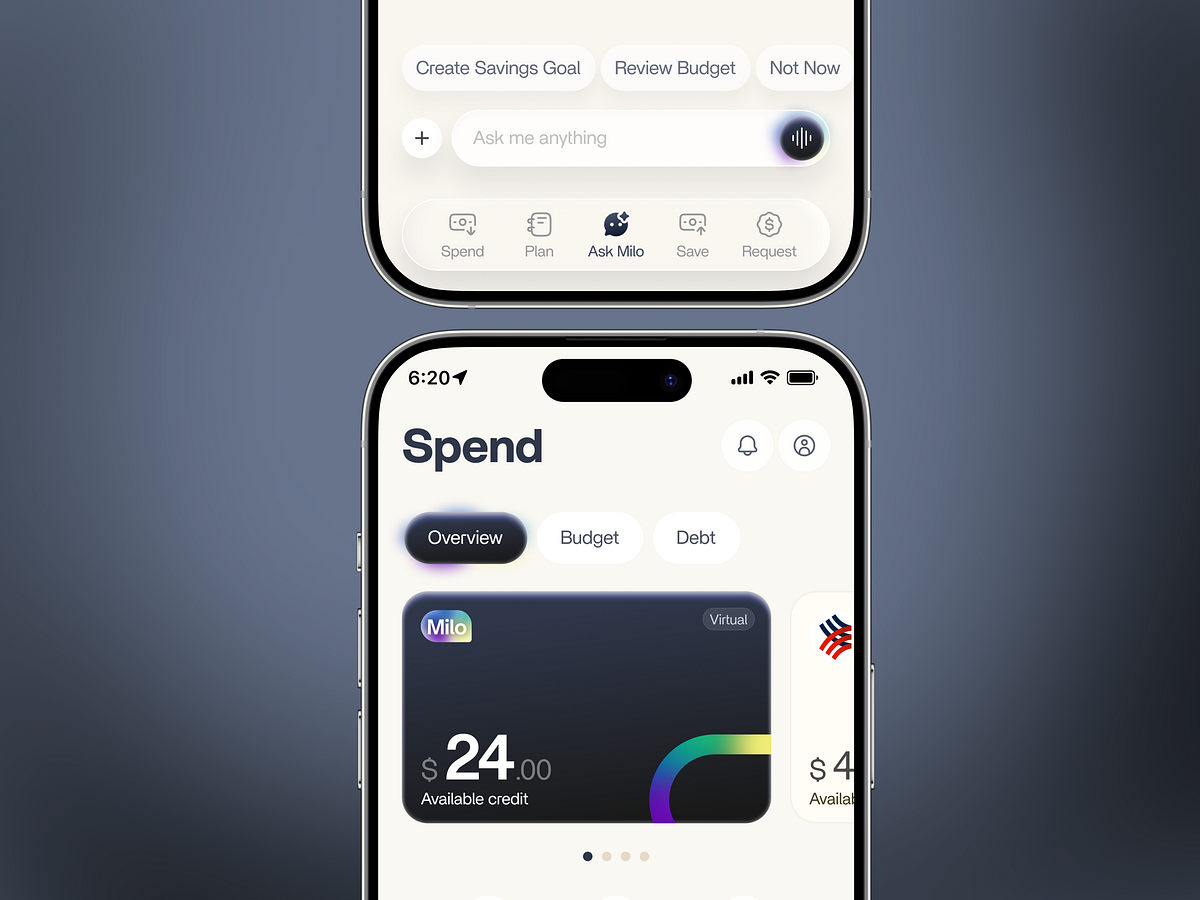 Milo-AI Financial Assistant Mobile App UI Design Image 2