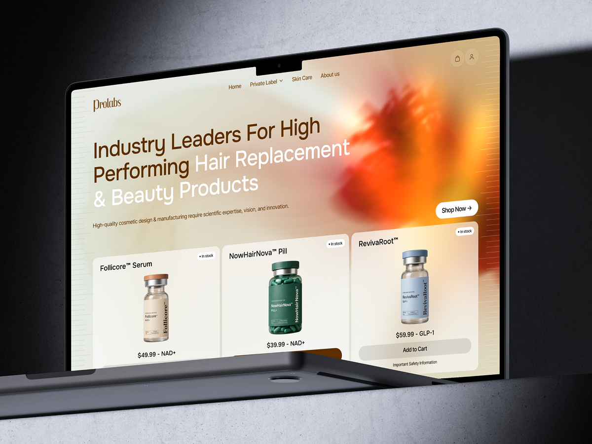 Prolabs - Cosmetics eCommerce Landing Page Design Image 0