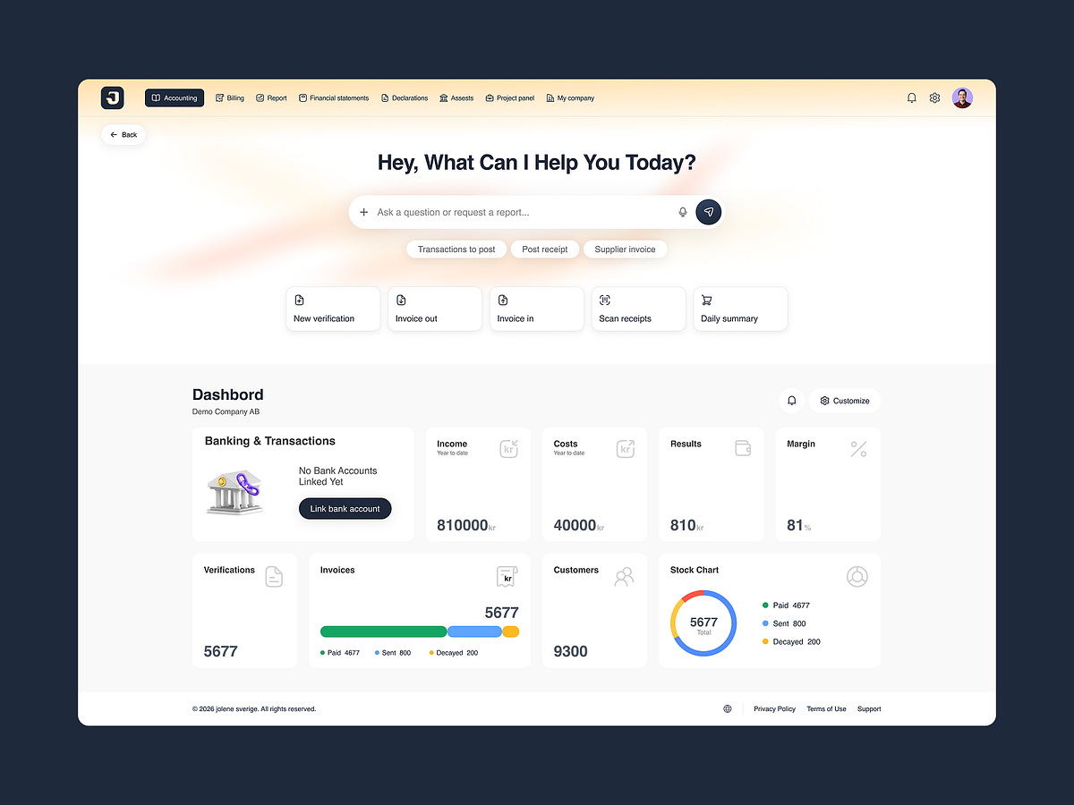 Jolene - AI Accounting & Finance Dashboard
