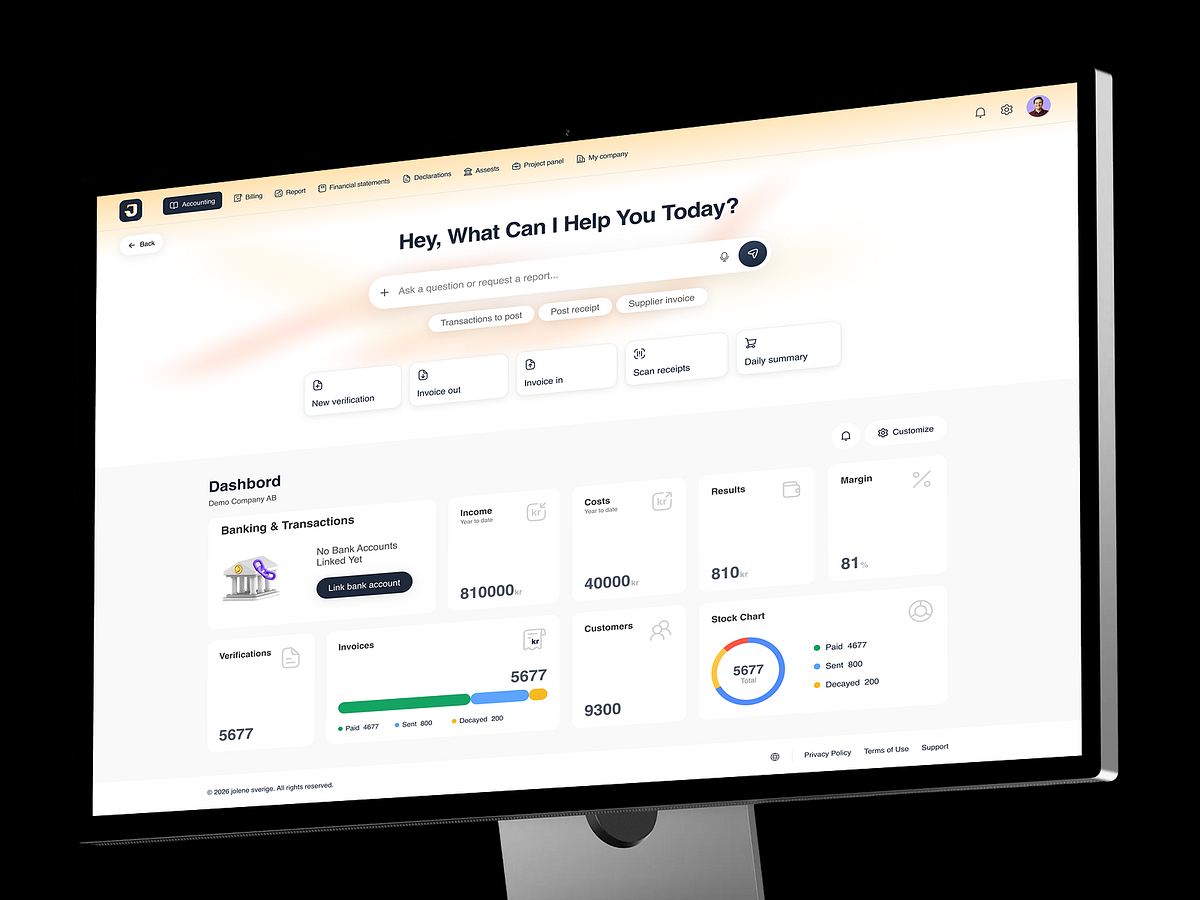 Jolene - AI Accounting & Finance Dashboard Image 0