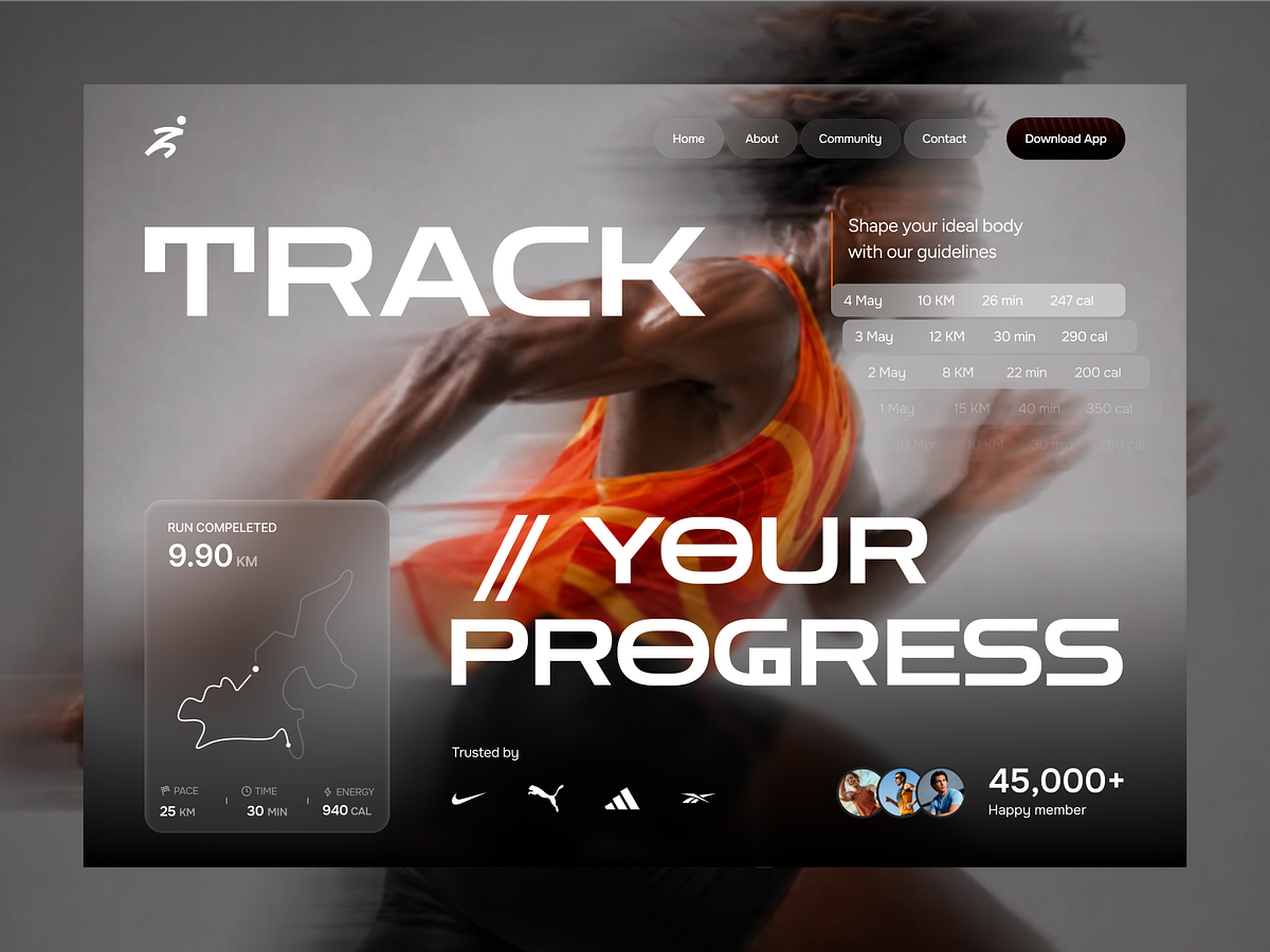 Fitness Progress Tracking Website | Running & Activity