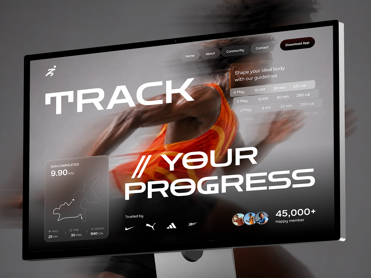 Fitness Progress Tracking Website | Running & Activity Image 1