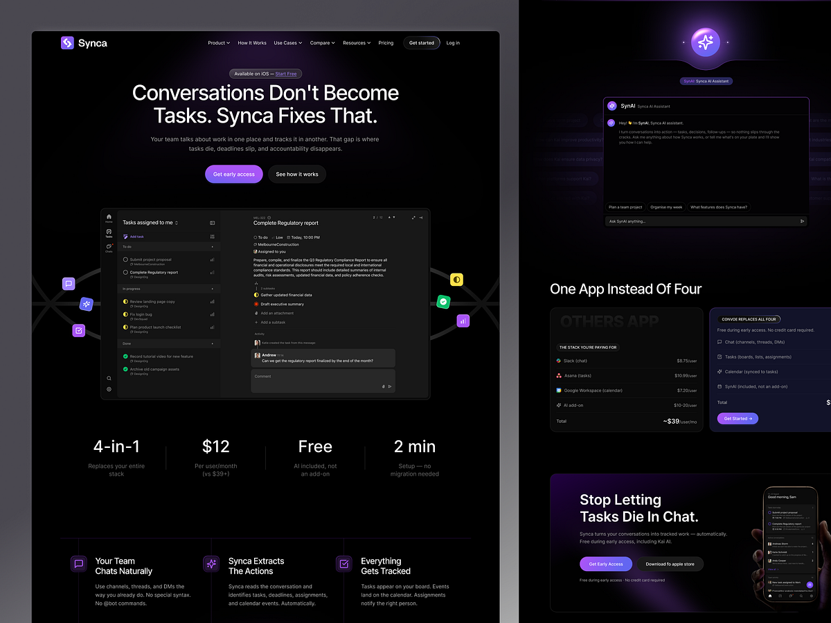 Synca - Smart Team Communication & Workflow Platform