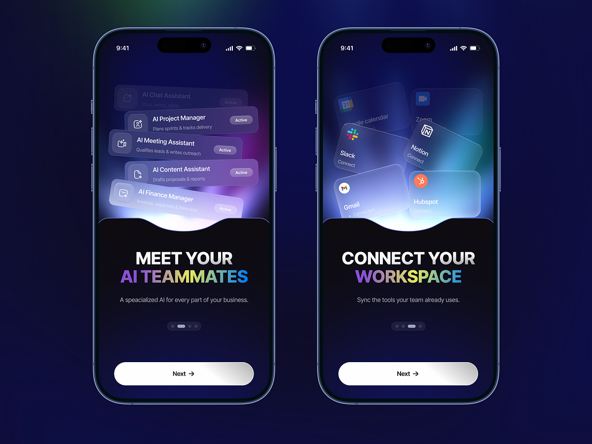 AI Business Assistant App | Mobile Onboarding UX Design Image 2