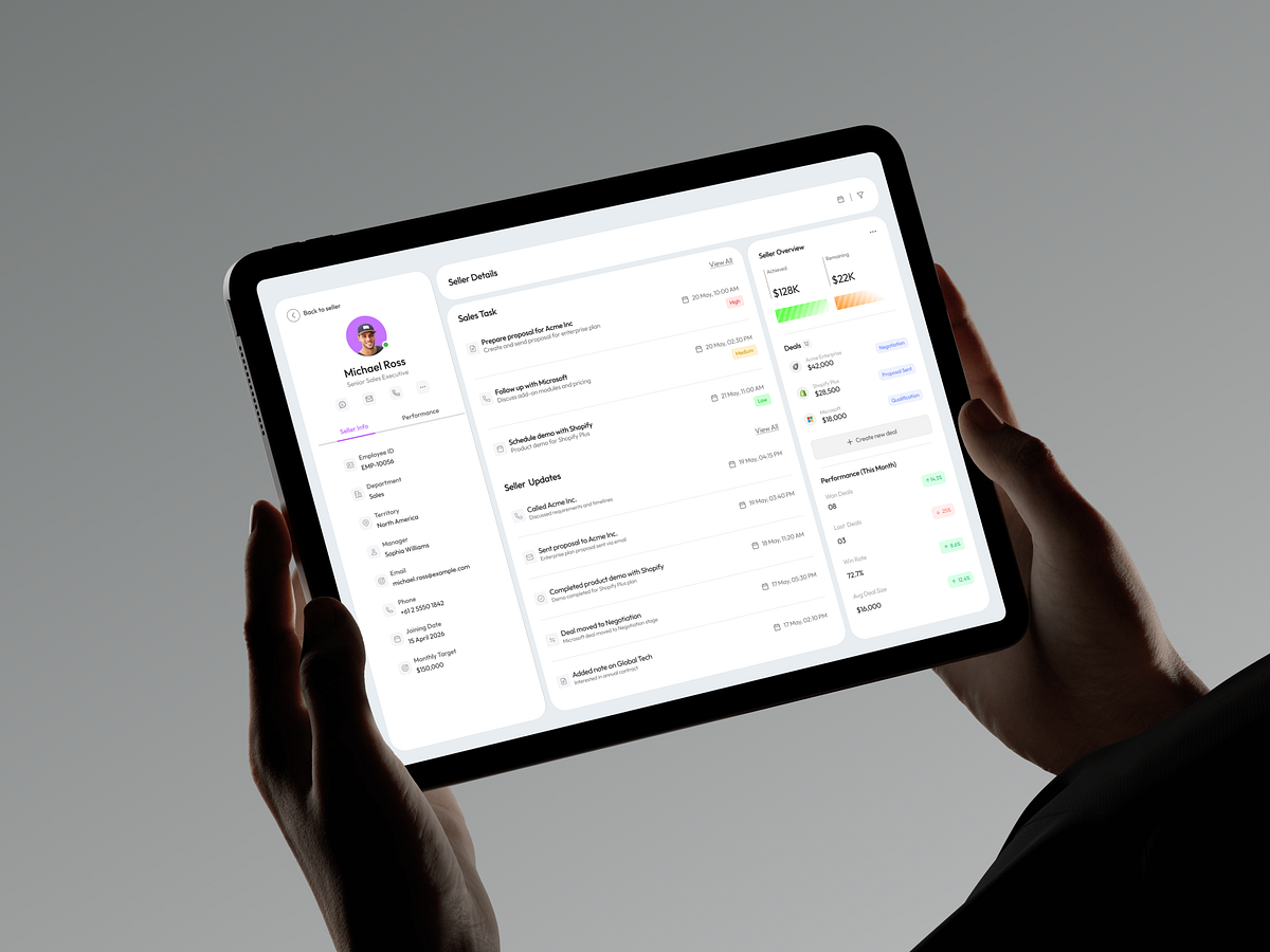 Sales Rep Management Dashboard | B2B SaaS CRM UI Design Image 1
