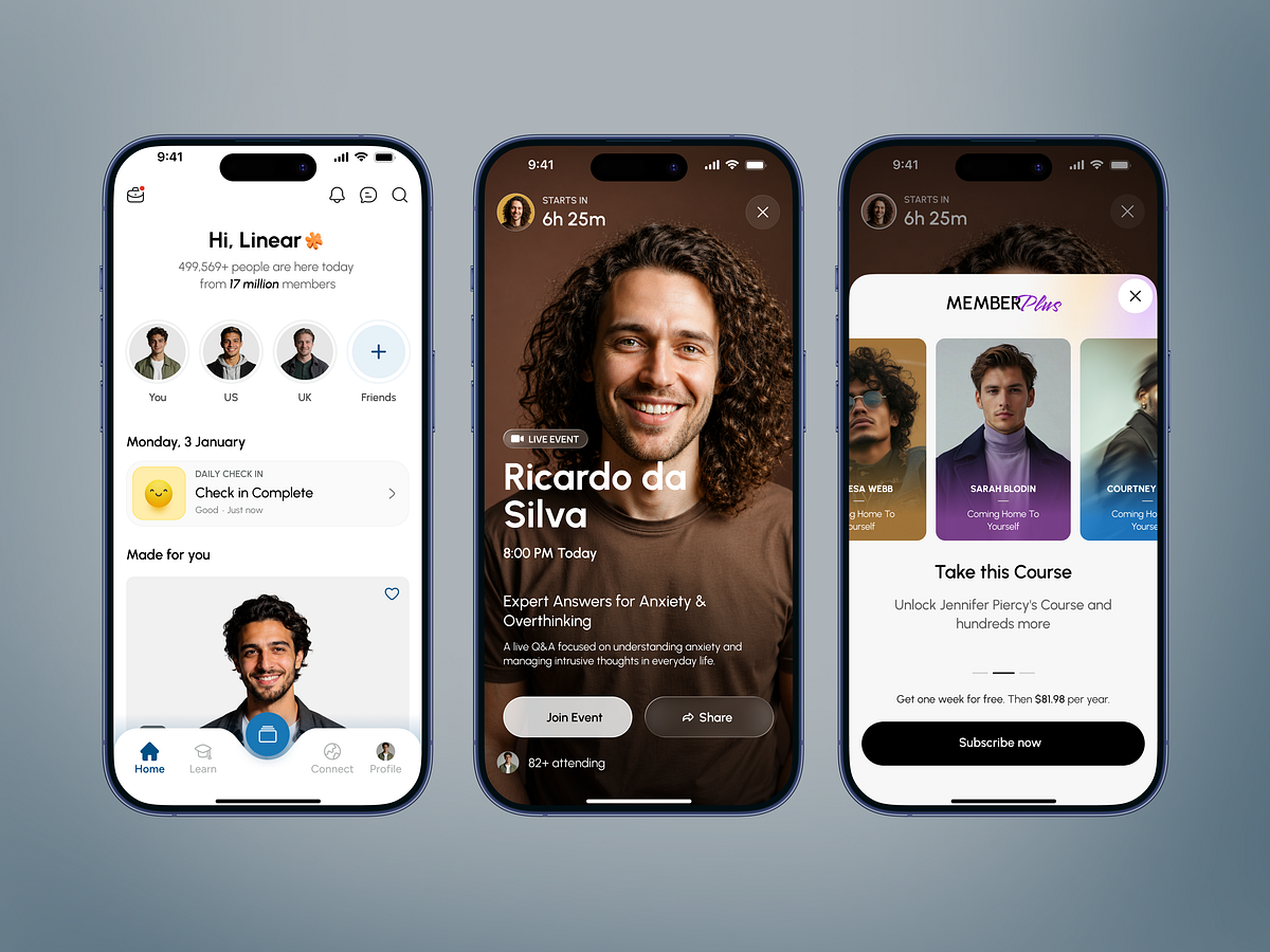 Wellness Community App Design | Health & Personal Growth