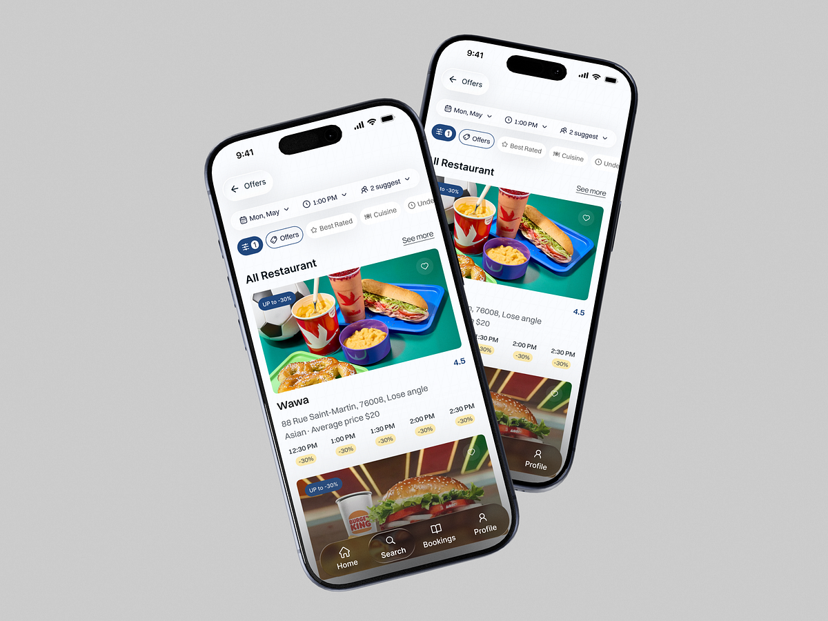 Restaurant Discovery & Booking App | Food Delivery UI Design Image 1